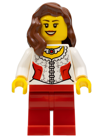 Минифигурка LEGO White Lace Blouse with Red Side Panels and Ruby Necklace hol022 U